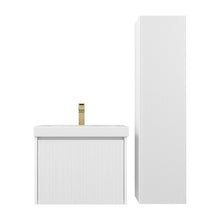 Load image into Gallery viewer, Blossom Positano 24&quot; Floating Bathroom Vanity with Top &amp; Side Cabinet White Front WBG