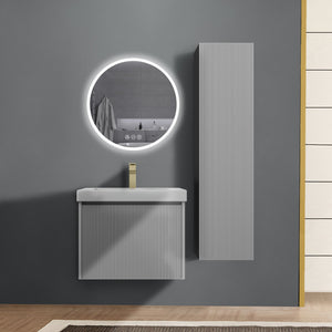 Blossom Positano 24" Floating Bathroom Vanity with Top & Side Cabinet Gray Front