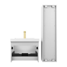 Load image into Gallery viewer, Blossom Positano 24&quot; Floating Bathroom Vanity with Top &amp; Side Cabinet Gray backWBG
