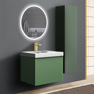 Blossom Positano 24" Floating Bathroom Vanity with Top & Side Cabinet Green side