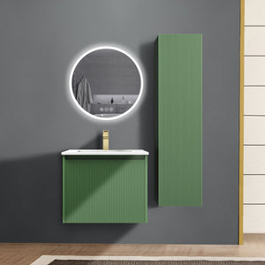 Blossom Positano 24" Floating Bathroom Vanity with Top & Side Cabinet Green Front1