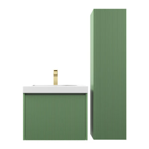 Blossom Positano 24" Floating Bathroom Vanity with Top & Side Cabinet Green side WBG