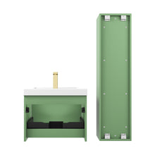 Load image into Gallery viewer, Blossom Positano 24&quot; Floating Bathroom Vanity with Top &amp; Side Cabinet Green back WBG