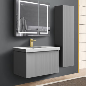 Blossom Positano 30 " Floating Bat hroom Vanity with Top & Side Cabinet Gray side