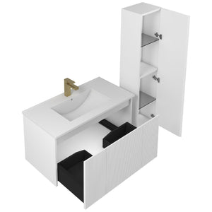 Blossom Positano 36" Floating Bathroom Vanity with Top & Side Cabinet