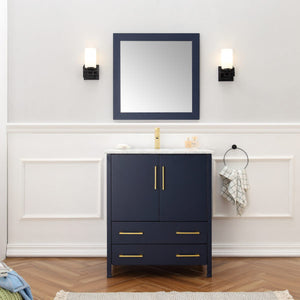 Legion Furniture Blue 30" Solid Wood Sink Vanity with Mirror-No Faucet  - WA7930-B