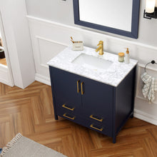 Load image into Gallery viewer, Legion Furniture Blue 36&quot; Solid Wood Sink Vanity with Mirror-No Faucet - WA7936-B