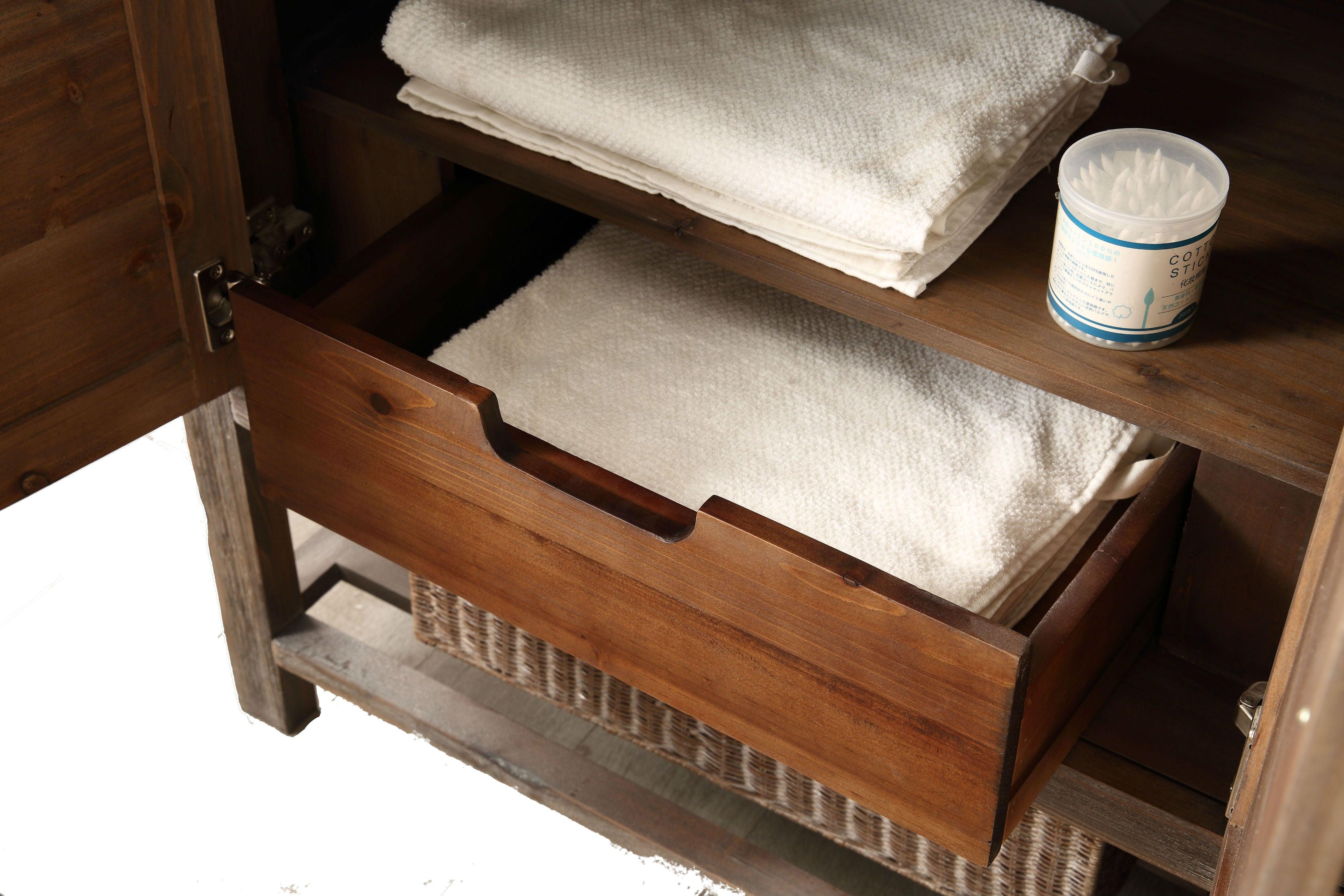 Legion Furniture 60" Solid Wood Sink Vanity in Rustic White Wash with Marble Top-No Faucet - WH5160