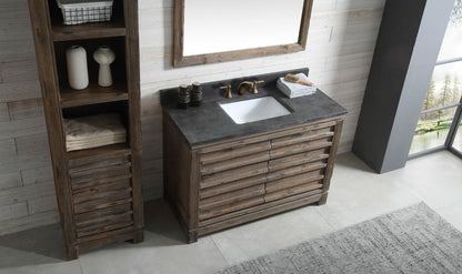 Legion Furniture 48" Wood Sink Vanity Match in Brown Rustic with Marble Wh 5148" Top -No Faucet - WH8448