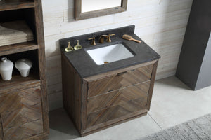 Legion Furniture 36" Wood Sink Vanity Match in Brown Rustic with Marble Wh 5136" Top -No Faucet - WH8536