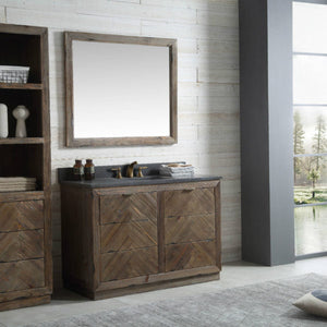 Legion Furniture 60" Wood Sink Vanity Match in Brown Rustic with Marble Wh 5160" Top -No Faucet - WH8560