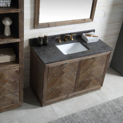 Legion Furniture 60" Wood Sink Vanity Match in Brown Rustic with Marble Wh 5160" Top -No Faucet - WH8560