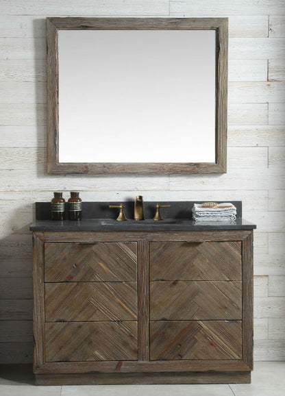 Legion Furniture 48" Wood Sink Vanity Match in Brown Rustic with Marble Wh 5148" Top -No Faucet - WH8548