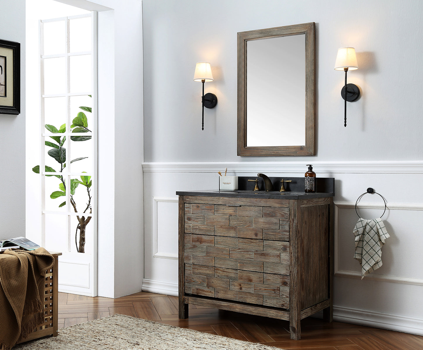 Legion Furniture 36" Rustic Wood Sink Vanity Match with Marble Wh 5136" Top -No Faucet - WH8636