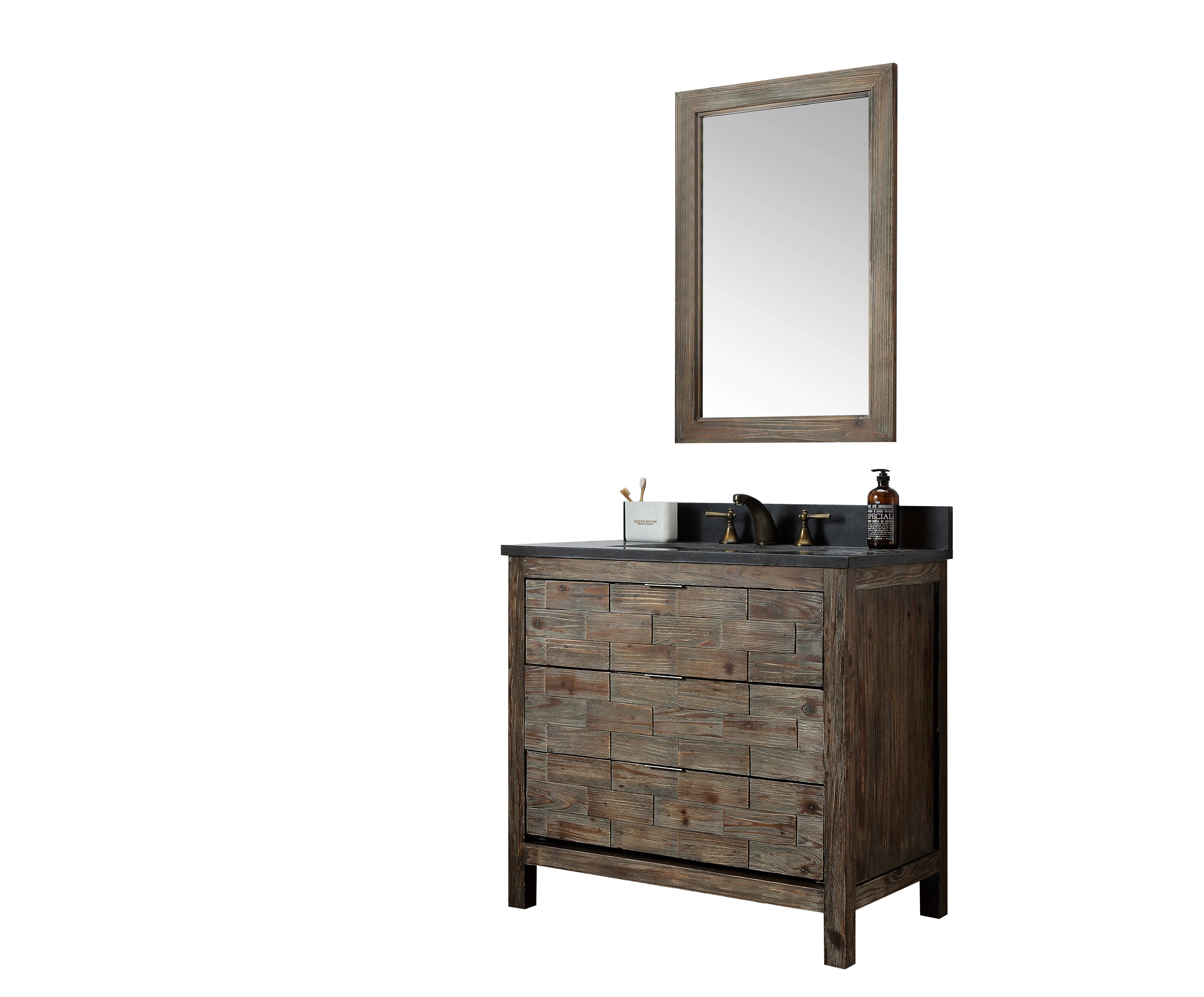 Legion Furniture 36" Rustic Wood Sink Vanity Match with Marble Wh 5136" Top -No Faucet - WH8636