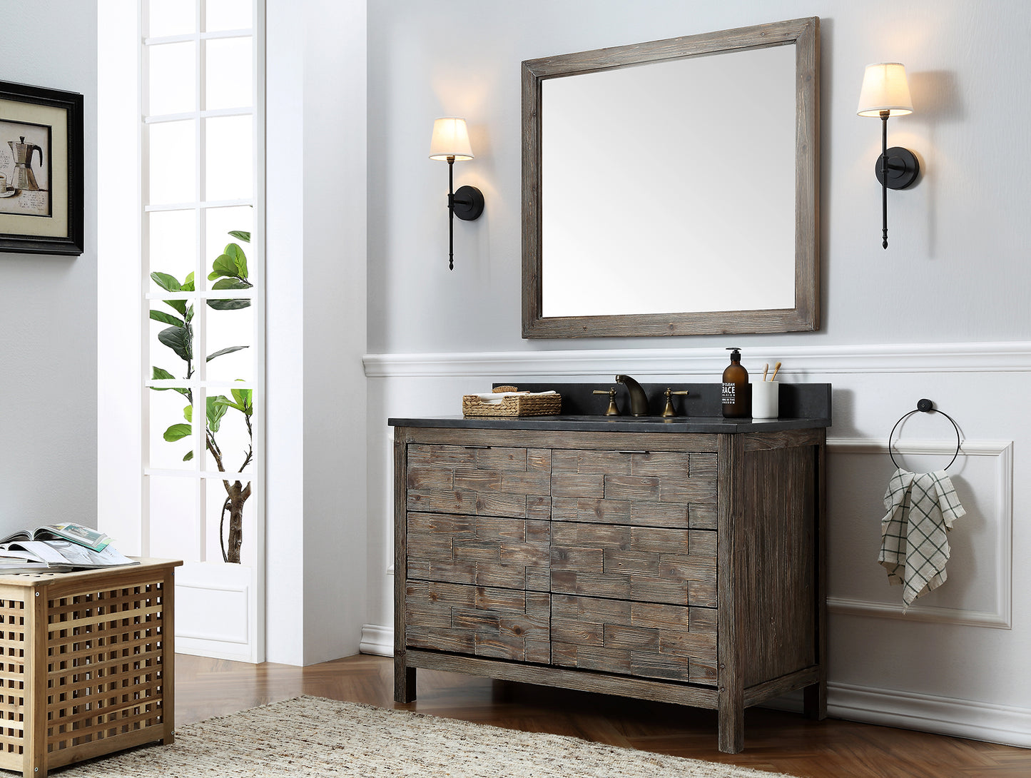 Legion Furniture 48" Rustic Wood Sink Vanity Match with Marble Wh 5148" Top -No Faucet - WH8648