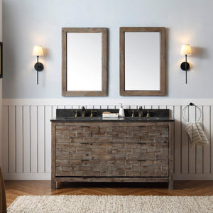 Legion Furniture 60" Rustic Wood Sink Vanity Bronze Match with Marble Wh 5160" Top -No Faucet - WH8660