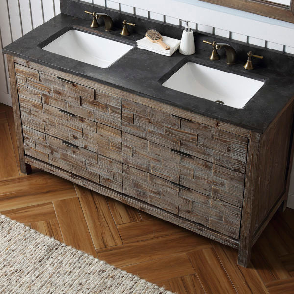 Legion Furniture 60" Rustic Wood Sink Vanity Bronze Match with Marble Wh 5160" Top -No Faucet - WH8660