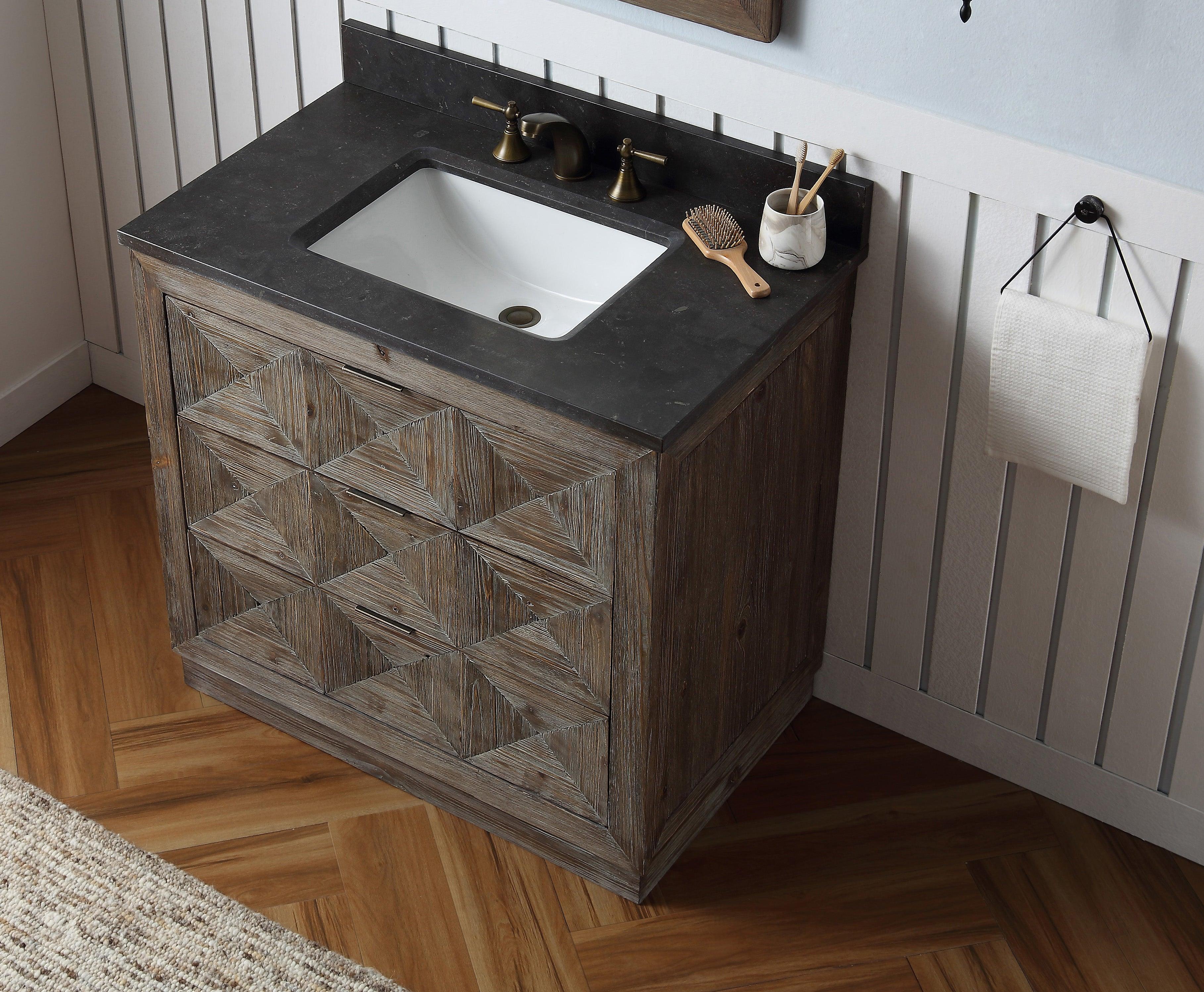 Legion Furniture 36" Wood Brown Sink Vanity Match with Marble Wh 5136" Top -No Faucet - WH8736