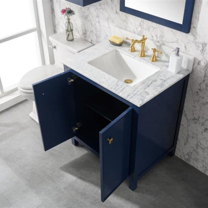 Legion Furniture 30" Blue Finish Sink Vanity Cabinet with Carrara White Top - WLF2130-B