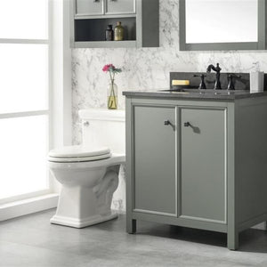 Legion Furniture 30" Pewter Green Finish Sink Vanity Cabinet with Blue Lime Stone Top - WLF2130-PG