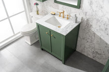 Load image into Gallery viewer, Legion Furniture 30&quot; Vogue Green Finish Sink Vanity Cabinet with Carrara White Top - WLF2130-VG