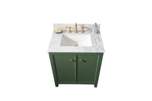 Load image into Gallery viewer, Legion Furniture 30&quot; Vogue Green Finish Sink Vanity Cabinet with Carrara White Top - WLF2130-VG