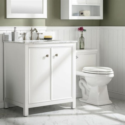 Legion Furniture 30" White Finish Sink Vanity Cabinet with Carrara White Top - WLF2130-W