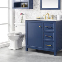Load image into Gallery viewer, Legion WLF2136-B 36&quot; Blue Finish Sink Vanity Cabinet with Carrara White Top, Front