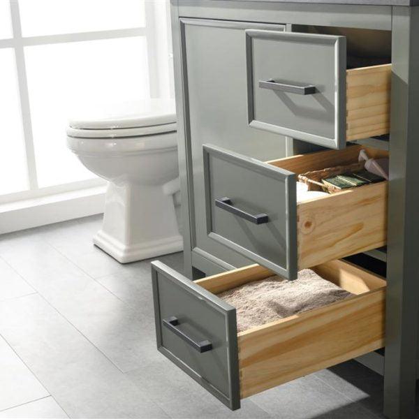 Legion Furniture 36" Pewter Green Finish Sink Vanity Cabinet with Blue Lime Stone Top - WLF2136-PG