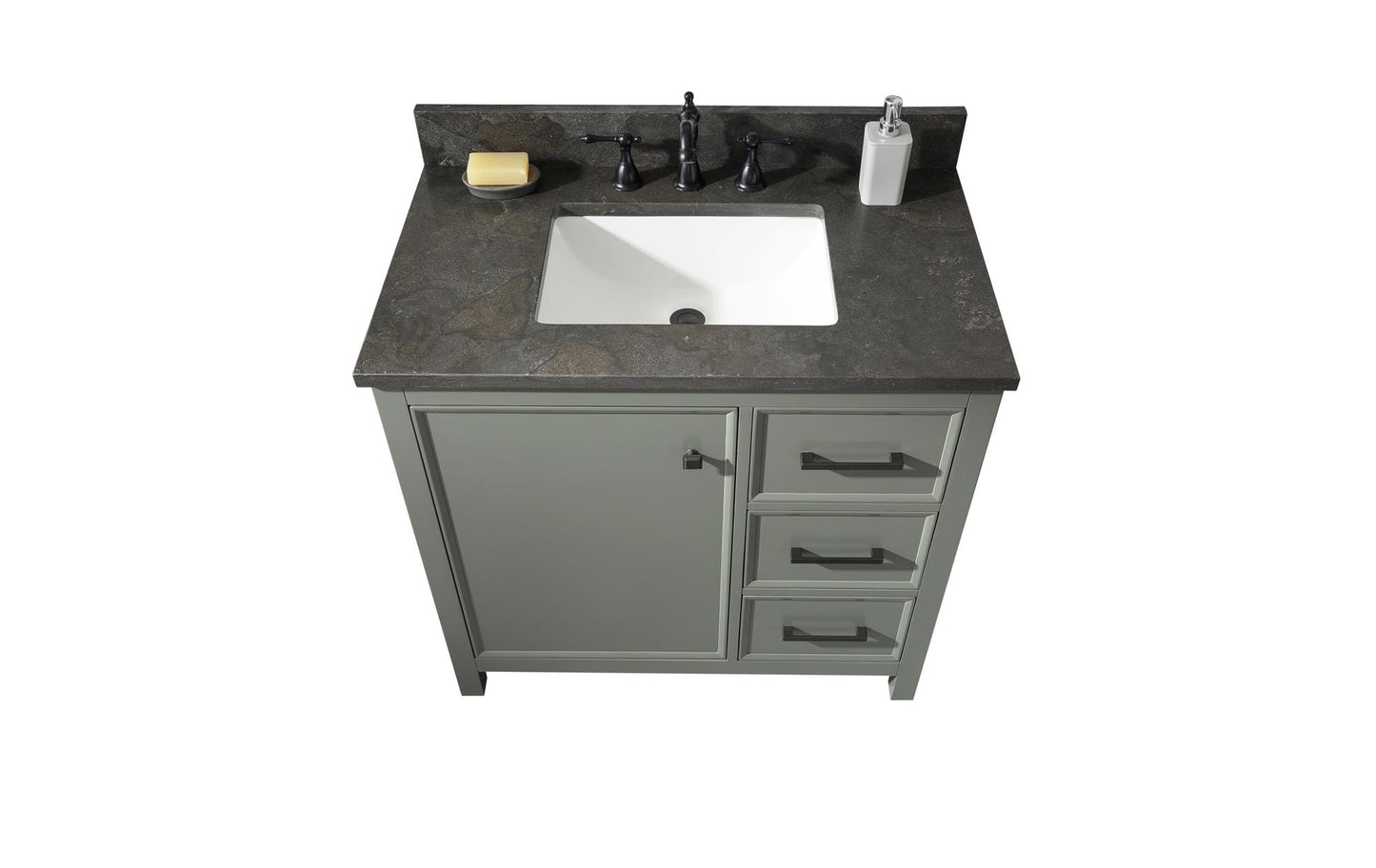 Legion Furniture 36" White Finish Sink Vanity Cabinet with Carrara White Top - WLF2136-W