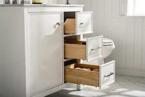 Legion Furniture 36" White Finish Sink Vanity Cabinet with Carrara White Top - WLF2136-W