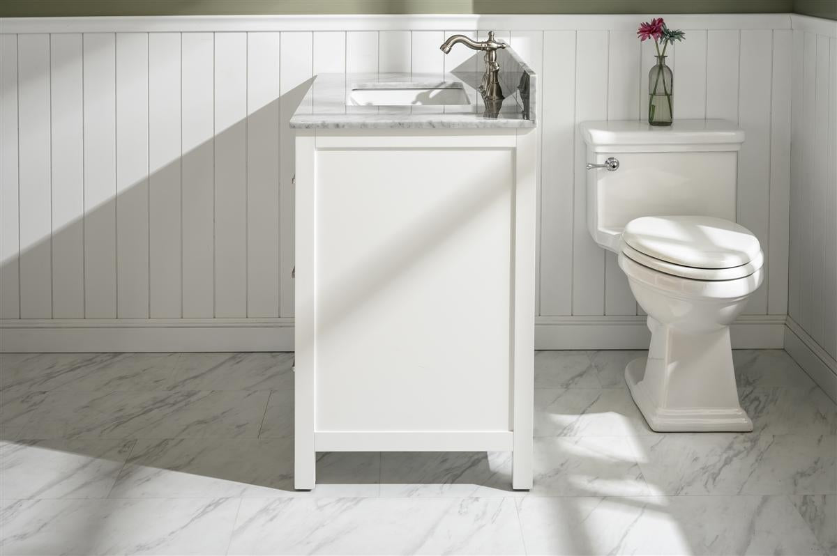 Legion Furniture 36" White Finish Sink Vanity Cabinet with Carrara White Top - WLF2136-W