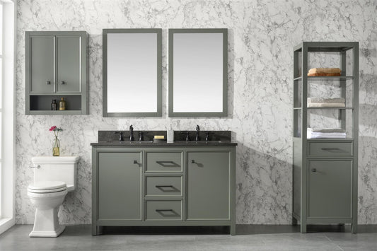 Legion Furniture 54" Pewter Green Finish Double Sink Vanity Cabinet with Blue Lime Stone Top - WLF2154-PG