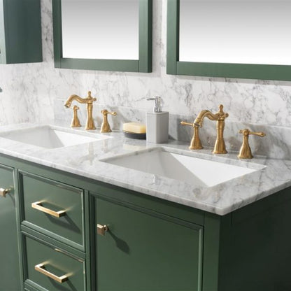 Legion Furniture 54" Vogue Green Finish Double Sink Vanity Cabinet with Carrara White Top - WLF2154-VG