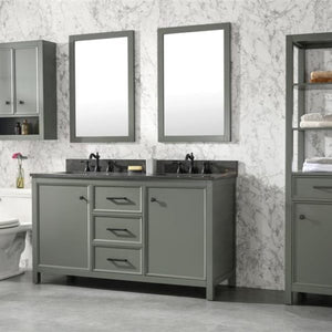 Legion Furniture 60" Pewter Green Finish Double Sink Vanity Cabinet with Blue Lime Stone Top - WLF2160D-PG