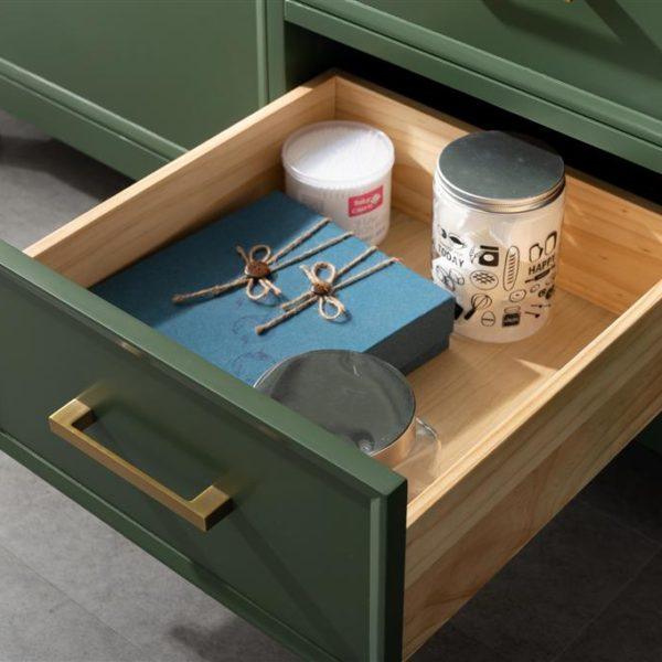 Legion Furniture 60" Vogue Green Finish Double Sink Vanity Cabinet with Carrara White Top - WLF2160D-VG