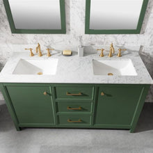 Load image into Gallery viewer, Legion Furniture 60&quot; Vogue Green Finish Double Sink Vanity Cabinet with Carrara White Top - WLF2160D-VG