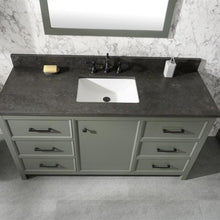 Load image into Gallery viewer, Legion Furniture 60&quot; Pewter Green Finish Single Sink Vanity Cabinet with Blue Lime Stone Top - WLF2160S-PG