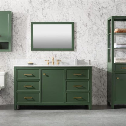 Legion Furniture 60" Vogue Green Finish Single Sink Vanity Cabinet with Carrara White Top - WLF2160S-VG