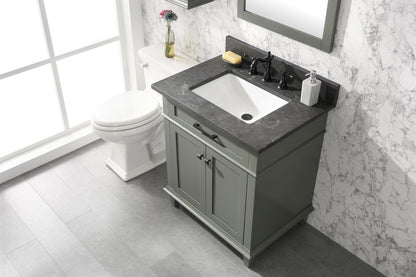 Legion Furniture 30" Pewter Green Finish Sink Vanity Cabinet with Blue Lime Stone Top - WLF2230-PG