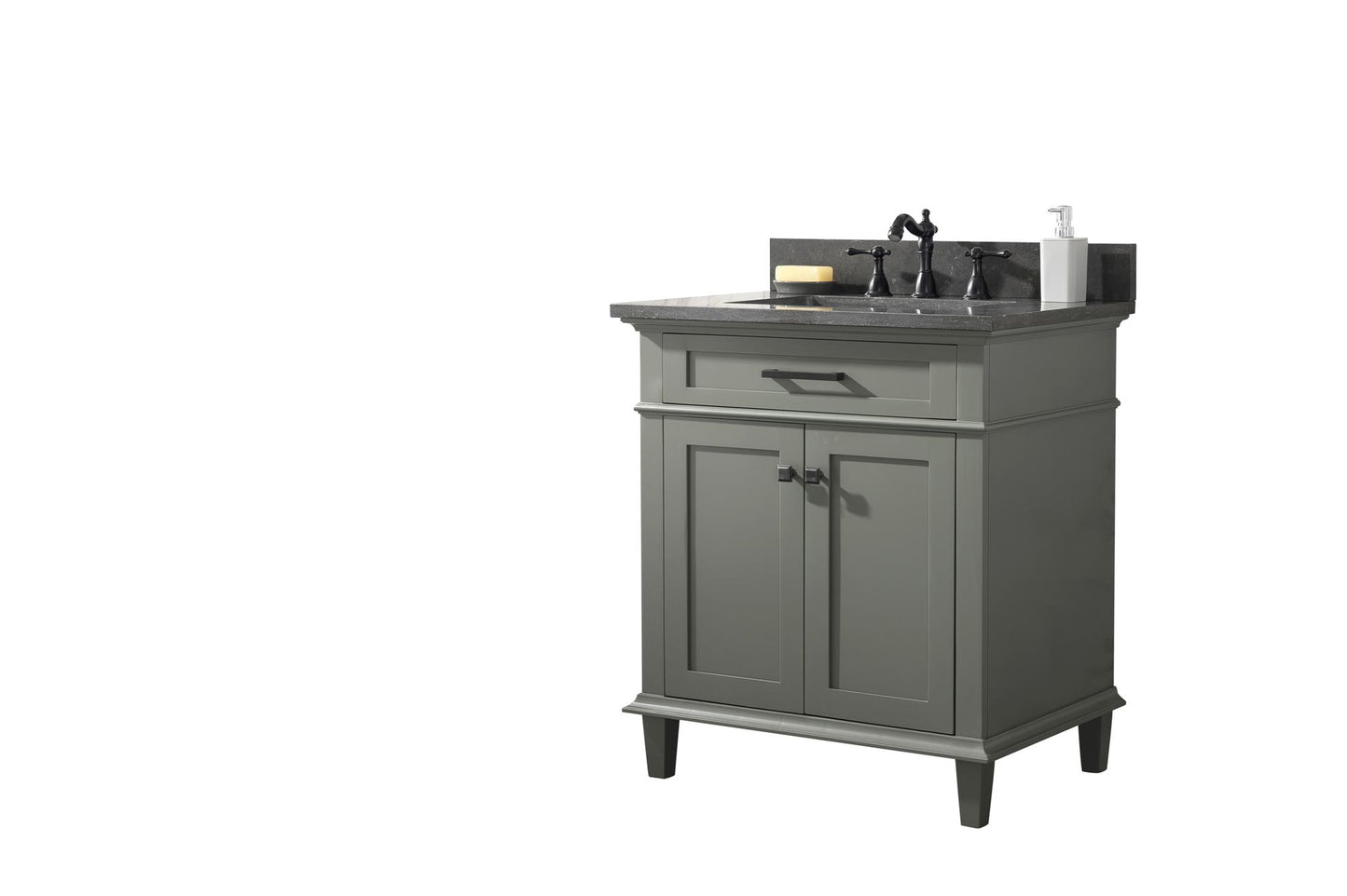 Legion Furniture 30" Pewter Green Finish Sink Vanity Cabinet with Blue Lime Stone Top - WLF2230-PG