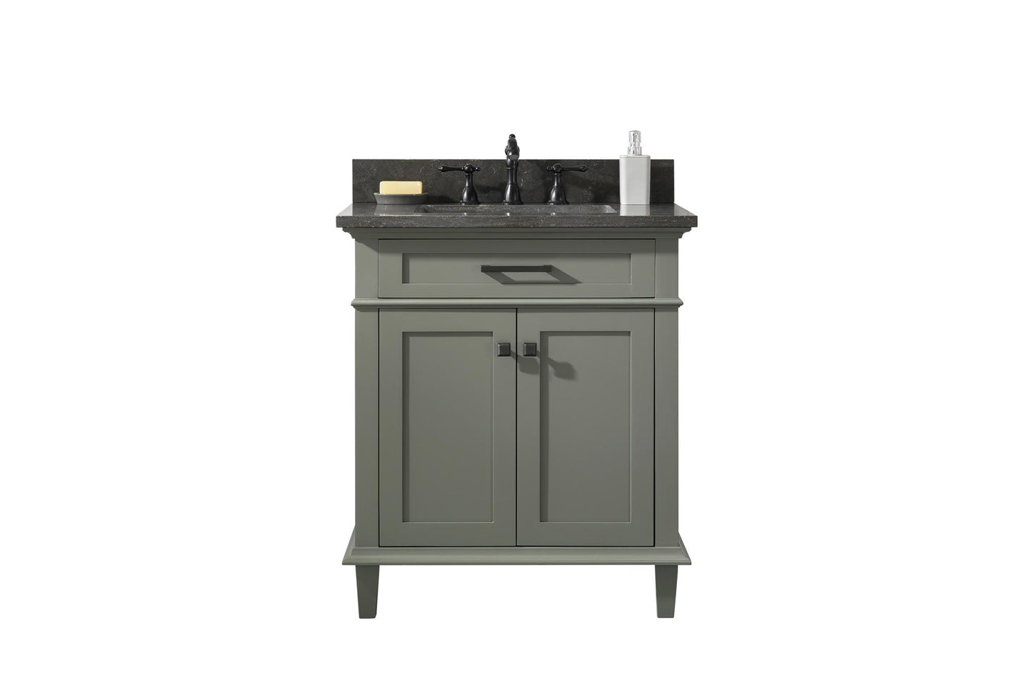 Legion Furniture 30" Pewter Green Finish Sink Vanity Cabinet with Blue Lime Stone Top - WLF2230-PG