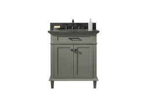 Legion Furniture 30" Pewter Green Finish Sink Vanity Cabinet with Blue Lime Stone Top - WLF2230-PG