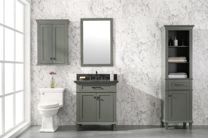 Legion Furniture 30" Pewter Green Finish Sink Vanity Cabinet with Blue Lime Stone Top - WLF2230-PG