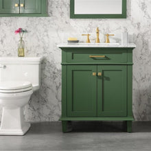 Load image into Gallery viewer, Legion Furniture 30&quot; Vogue Green Finish Sink Vanity Cabinet with Carrara White Top - WLF2230-VG