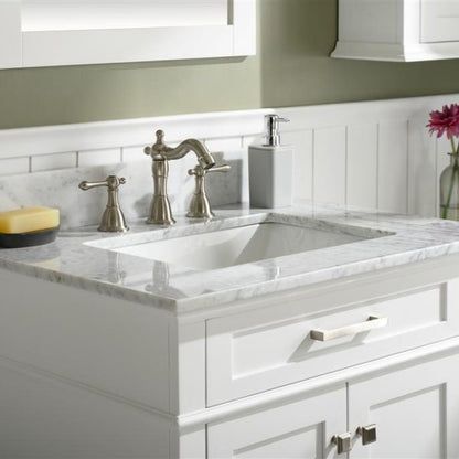 Legion Furniture 30" White Finish Sink Vanity Cabinet with Carrara White Top - WLF2230-W