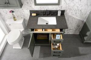 Legion Furniture 36" Pewter Green Finish Sink Vanity Cabinet with Blue Lime Stone Top - WLF2236-PG