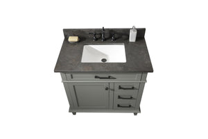 Legion Furniture 36" Pewter Green Finish Sink Vanity Cabinet with Blue Lime Stone Top - WLF2236-PG