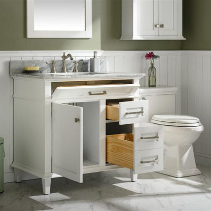 Legion Furniture 36" White Finish Sink Vanity Cabinet with Carrara White Top - WLF2236-W